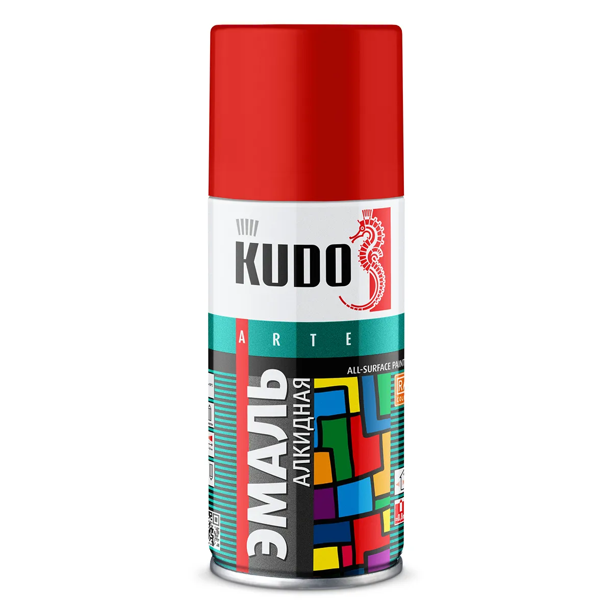 КРАСКА АЭРОЗОЛЬ RAL 3020  КРАСНЫЙ 210 МЛ (1/12) "KUDO" KU-1003.1