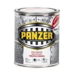 ЛАК-КРАСКА "PANZER" ДЛЯ МЕТАЛЛА ГЛАДКАЯ ГЛЯНЦЕВАЯ 0,75 Л (1/6)