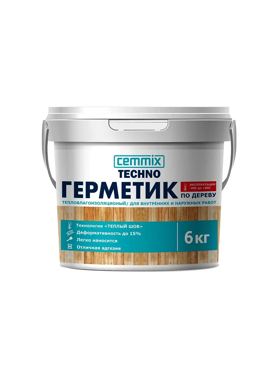 ГЕРМЕТИК АКРИЛОВЫЙ "ТЕПЛЫЙ ШОВ" 6 КГ СОСНА (1) "CEMMIX"