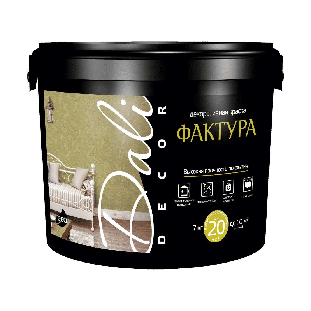 КРАСКА ДЕКОР. "DALI-DECOR" "ФАКТУРА" S-W  7 КГ (1) "РОГНЕДА"