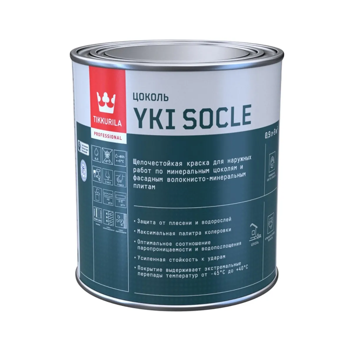 КРАСКА ДЛЯ ЦОКОЛЯ "YKI SOCLE" БАЗА С  0,9 Л (1/6) "ТИККУРИЛА"