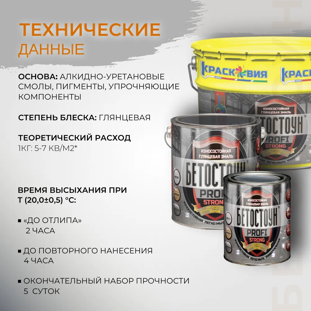 Бетостоун PROFI «STRONG» (эмаль для бетонных, деревянных и металлических полов)