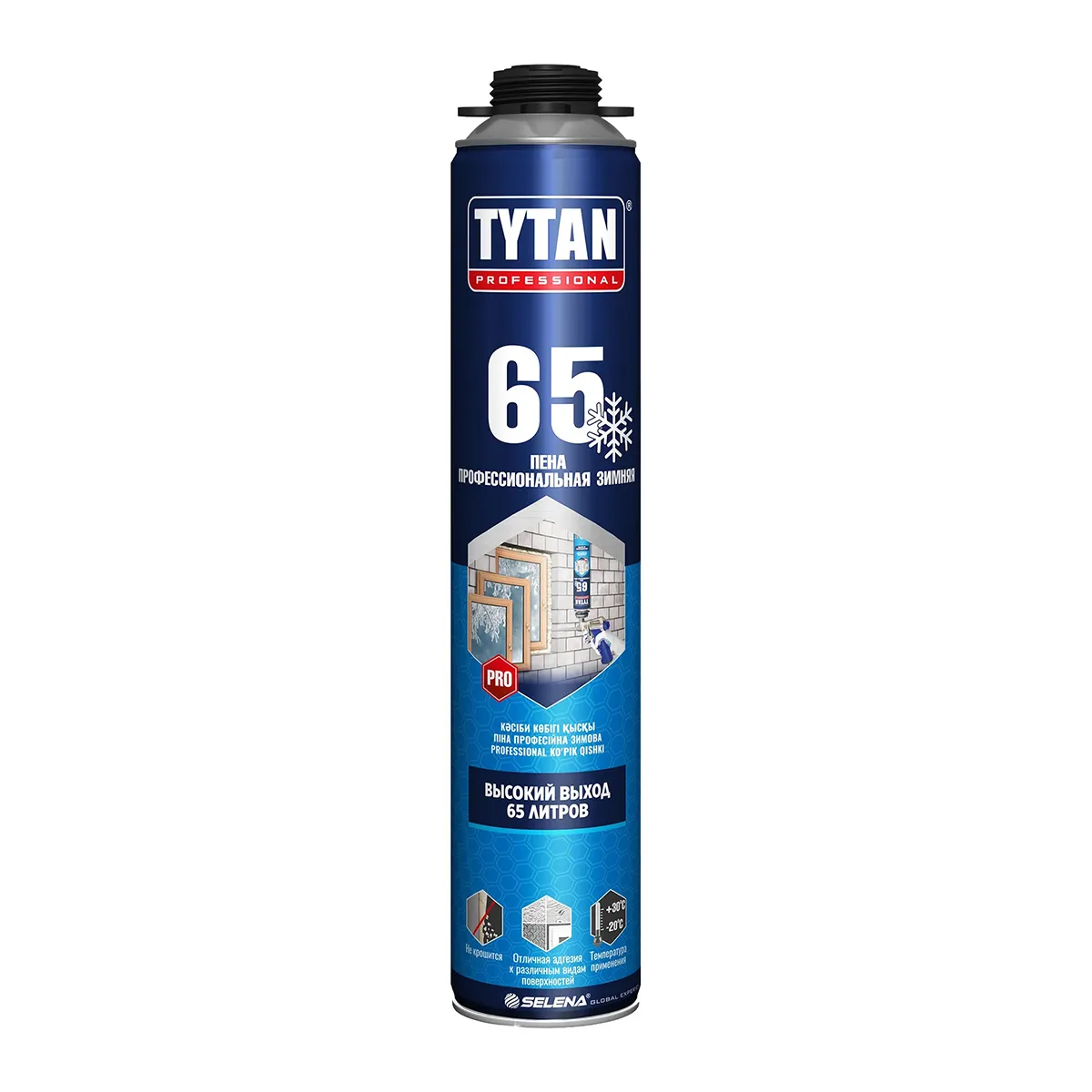 ПЕНА МОНТАЖНАЯ "TYTAN PROFESSIONAL 65" ПРОФИ "О2" 750 МЛ ЗИМНЯЯ -20 ГРАДУСОВ (12)