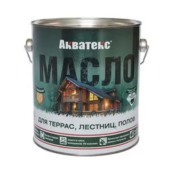 МАСЛО ДЛЯ ТЕРРАС, ЛЕСТНИЦ, ПОЛОВ "АКВАТЕКС" БЕСЦВЕТНОЕ 2,5 Л (1/4) "РОГНЕДА"