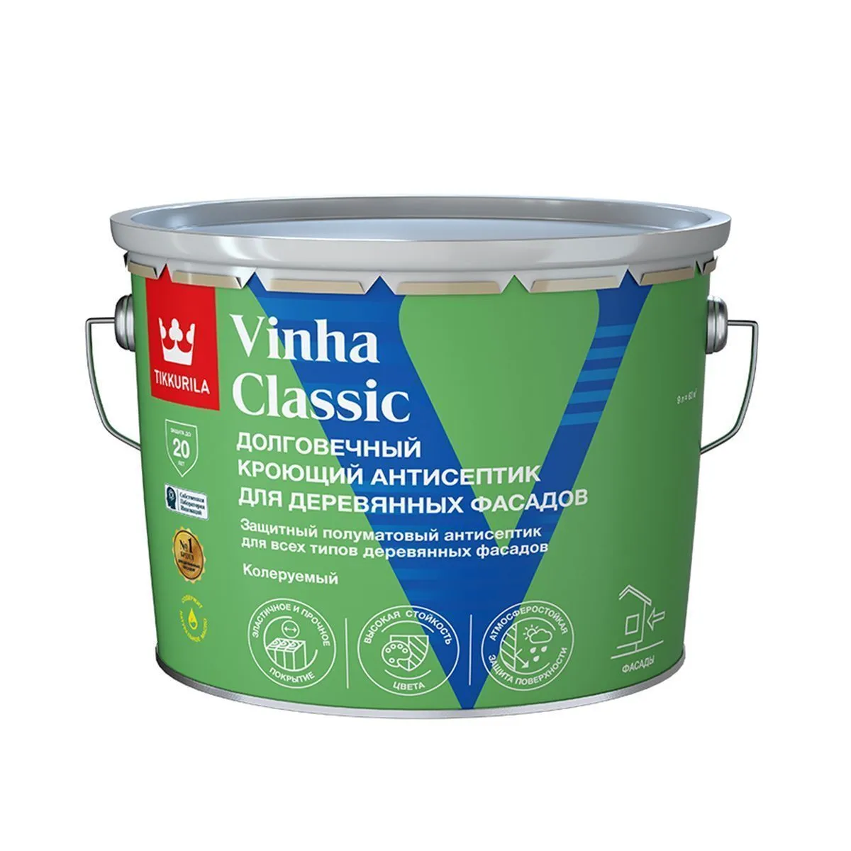 АНТИСЕПТИК "VINHA CLASSIC" БАЗА С  9 Л ФАСАДНЫЙ КРОЮЩИЙ (1) "ТИККУРИЛА"