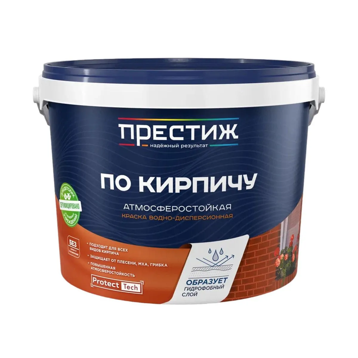 КРАСКА В/Д ПО КИРПИЧУ ПЕСОЧНАЯ 2,4 КГ (1/4) "ПРЕСТИЖ"
