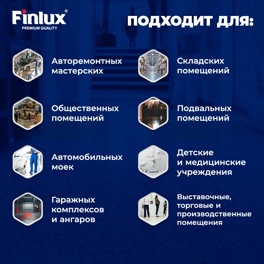 Finlux F-2040 Полиуретановое европокрытие для бетонного пола. Двухкомпонентное.