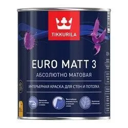 КРАСКА "EURO MATT-3" БАЗА С  0,9 Л (1/6) ИНТЕРЬЕРНАЯ "ТИККУРИЛА"