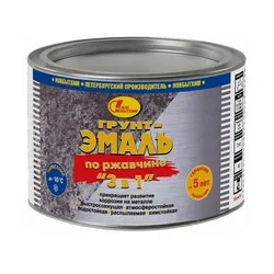ГРУНТ- ЭМАЛЬ ПО РЖАВЧИНЕ  3 В 1 ЧЕРНАЯ RAL 9005 0,4 Л (1/6) НОВБЫТХИМ