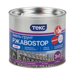 ГРУНТ- ЭМАЛЬ ПО РЖАВЧИНЕ "РЖАВОSTOP"  КРАСНАЯ  2 КГ (1/6) ТЕКС