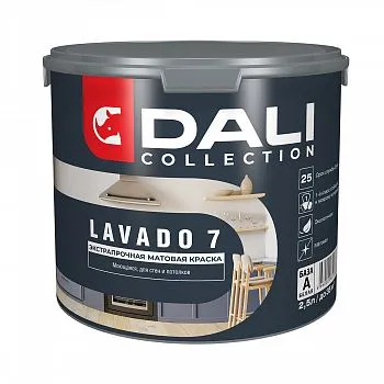 КРАСКА "DALI COLLECTION" LAVADO 7 ДЛЯ СТЕН И ПОТОЛКОВ ЭКСТРАПРОЧНАЯ МОЮЩАЯСЯ БАЗА А 2,5 Л (1) "РОГНЕДА"