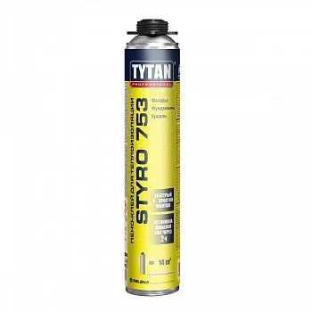 ПЕНО-КЛЕЙ ДЛЯ ТЕПЛОИЗОЛЯЦИИ "STYRO 753" ПРОФИ 750 МЛ (12) "TYTAN PROFESSIONAL" 16048