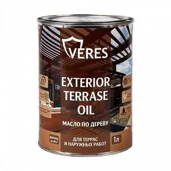 МАСЛО ПО ДЕРЕВУ "EXTERIOR TERRASE OIL" ДЛЯ НАРУЖНЫХ РАБОТ ТИК 1 Л (1/14) "VERES"
