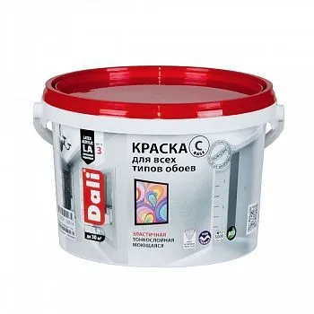 КРАСКА АКРИЛОВАЯ "DALI" ДЛЯ ОБОЕВ  БАЗА С  2,5 Л (1) ВЫСОКОТИКСОТРОПНАЯ "РОГНЕДА"