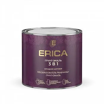 ГРУНТ- ЭМАЛЬ ПО РЖАВЧИНЕ "ERICA" КОРИЧНЕВАЯ 1,8 КГ (6)
