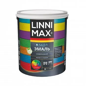 ЭМАЛЬ АКРИЛОВАЯ "АКВА" УНИВЕРС. ГЛЯНЦ. БАЗА 3 БЕСЦВЕТНАЯ 0,85 Л (1) "LINNIMAX"