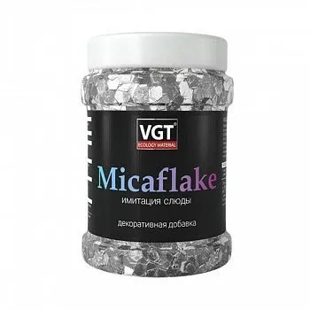 ДОБАВКА ДЛЯ ДЕКОР. ШТУКАТУРОК "VGT MICAFLAKE" ИМИТАЦИЯ СЛЮДЫ 2000 МКМ (СЕРЕБР.-БЕЛЫЙ) 0,09 КГ (6)