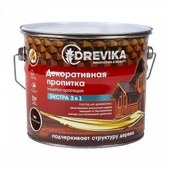ПРОПИТКА ДЕКОРАТИВНАЯ "ЭКСТРА 3 В 1" ТИК 3 Л (1/4) "DREVIKA"