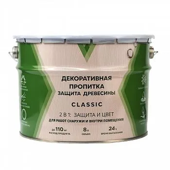 ПРОПИТКА ДЕКОРАТИВНАЯ "CLASSIC" БЕЛАЯ  2,5 Л (1/4) "V"