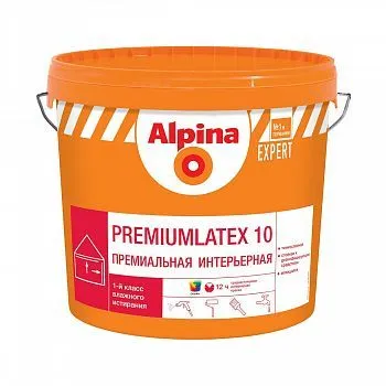КРАСКА ИНТЕРЬЕРНАЯ "EXPERT PREMIUMLATEX 10" БАЗА 3 (БЕСЦВЕТНАЯ) 2,35 Л (1) "ALPINA"