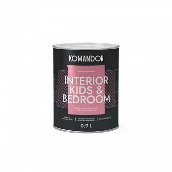 КРАСКА "INTERIOR KIDS&BEDROOM" ДЛЯ СПАЛЕН И ДЕТСКИХ КОМНАТ БАЗА A 0,9 Л (1/6) "KOMANDOR"