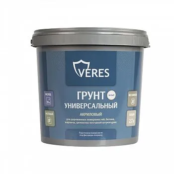 ГРУНТ ВД-АК ПО ДЕРЕВУ ДЛЯ НАРУЖНЫХ И ВНУТР. РАБОТ 2,7 Л (1/2) "VERES"
