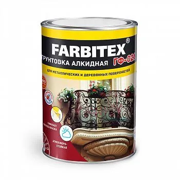 ГРУНТ ГФ-021 СЕРЫЙ 0,8 КГ (1/14) "FARBITEX"