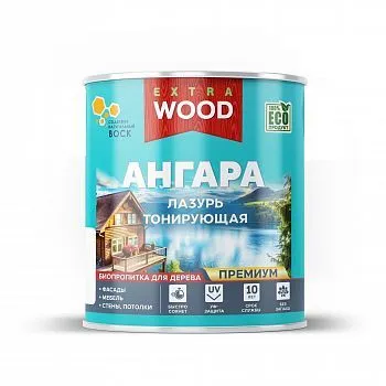 ЛАЗУРЬ ДЛЯ ДЕРЕВА ТОНИРУЮЩАЯ "АНГАРА" БЕЛАЯ 0,9 Л (8) "WOOD EXTRA"