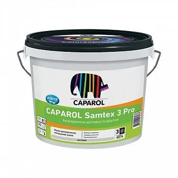 КРАСКА ИНТЕРЬЕРНАЯ "SAMTEX 3 PRO" БАЗА 3 (БЕСЦВЕТНАЯ) 2,35 Л (1) "CAPAROL"