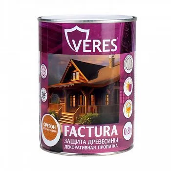 ПРОПИТКА ДЕКОРАТИВНАЯ "FACTURA" ОРЕГОН 0,8 Л (1/8) "VERES"