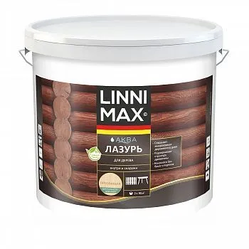 ЛАЗУРЬ ДЕРЕВОЗАЩИТНАЯ "АКВА" БЕСЦВЕТНАЯ 9 Л (1) "LINNIMAX"