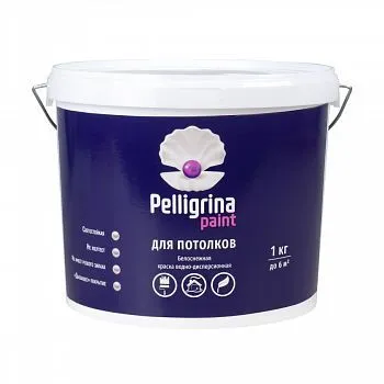 КРАСКА АКРИЛ. ДЛЯ ПОТОЛКОВ БЕЛОСНЕЖНАЯ  7 КГ (1) "PELLIGRINA PAINT"