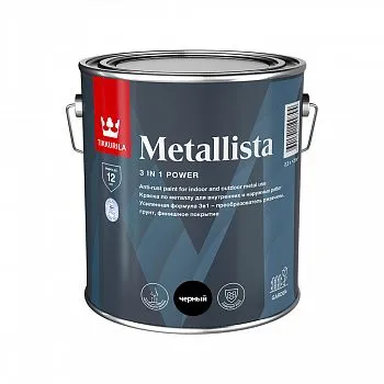 КРАСКА ПО РЖАВЧИНЕ  3 в 1 "METALLISTA"  ЧЕРНАЯ  2,3 Л (1/6) "ТИККУРИЛА"