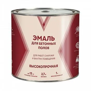 ЭМАЛЬ ДЛЯ БЕТОННЫХ ПОЛОВ СЕРАЯ 2,7 КГ (1/6) "V"