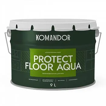 ЭМАЛЬ "PROTECT FLOOR AQUA" ДЛЯ ПОЛА БАЗА A 9 Л (1) "KOMANDOR"
