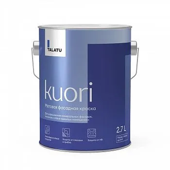 КРАСКА ФАСАДНАЯ "KUORI" АТМОСФЕРОСТОЙКАЯ БАЗА А 2,7 Л (1) "TALATU"