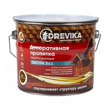 ПРОПИТКА ДЕКОРАТИВНАЯ "ЭКСТРА 3 В 1" ДУБ 3 Л (1/4) "DREVIKA"