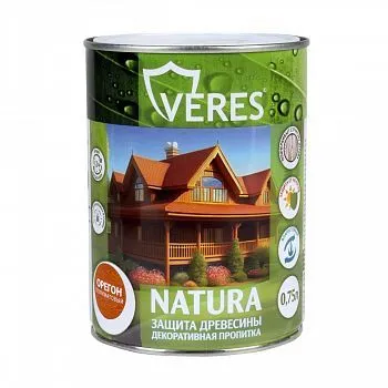 ПРОПИТКА ДЕКОРАТИВНАЯ "NATURA" ОРЕГОН 0,75 Л (1/8) "VERES"