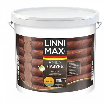 ЛАЗУРЬ ДЕРЕВОЗАЩИТНАЯ "АКВА" СОСНА 9 Л (1) "LINNIMAX"