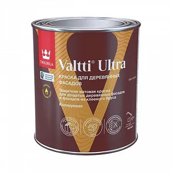 КРАСКА "VALTTI ULTRA" БАЗА C  0,9 Л (1/6) ДЛЯ ДЕРЕВЯННЫХ ФАСАДОВ "ТИККУРИЛА"