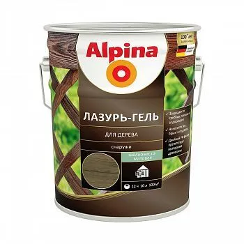 ЛАЗУРЬ-ГЕЛЬ ДЕРЕВОЗАЩИТНАЯ ЧЕРНАЯ 10 Л (1) "ALPINA"