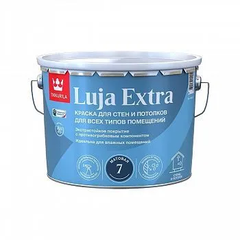 КРАСКА "LUJA EXTRA 7" БАЗА С  9 Л МАТОВАЯ ДЛЯ СТЕН И ПОТОЛКОВ ЭКСТРАСТОЙКАЯ (1) "ТИККУРИЛА"