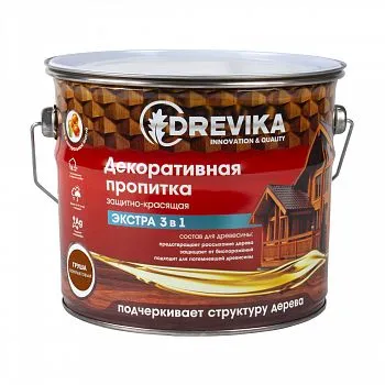 ПРОПИТКА ДЕКОРАТИВНАЯ "ЭКСТРА 3 В 1" ГРУША 3 Л (1/4) "DREVIKA"