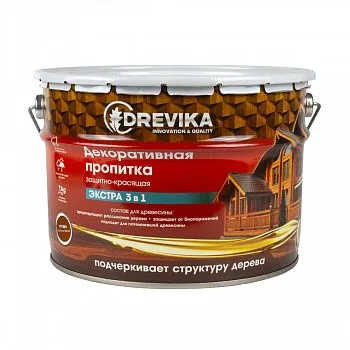 ПРОПИТКА ДЕКОРАТИВНАЯ "ЭКСТРА 3 В 1" ГРУША 9 Л (1) "DREVIKA"
