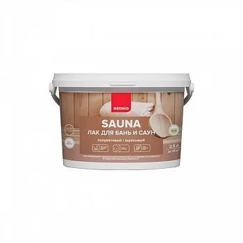 ЛАК АКРИЛОВЫЙ "SAUNA" ДЛЯ БАНЬ И САУН  2,5 Л (1/4) "NEOMID"