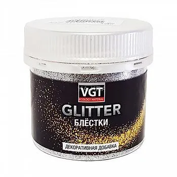 ДОБАВКА ДЛЯ ДЕКОР. ШТУКАТУРОК "VGT GLITTER" (СЕРЕБРО) 0,05 КГ (1/12)