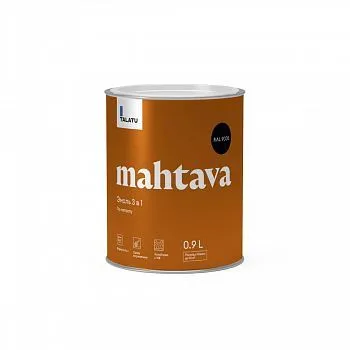 ГРУНТ-ЭМАЛЬ ПО РЖАВЧИНЕ 3 В 1 "MAHTAVA" ГЛЯНЦЕВАЯ 0,9 Л ЧЕРНАЯ RAL 9005 (1/6) "TALATU"