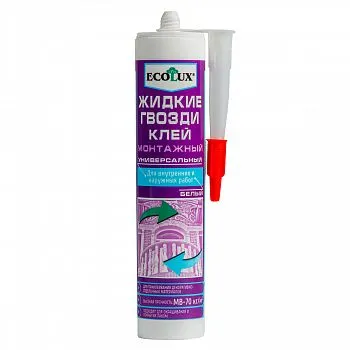 КЛЕЙ МОНТАЖНЫЙ УНИВЕРС. "ECOLUX" 290 МЛ БЕЛЫЙ (20)