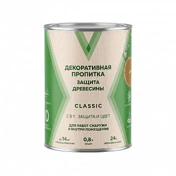 ПРОПИТКА ДЕКОРАТИВНАЯ "CLASSIC" ДУБ  0,8 Л (1/14) "V"