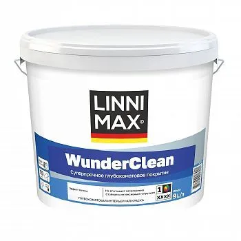 КРАСКА ИНТЕРЬЕРНАЯ "WUNDERCLEAN" БАЗА 1 (БЕЛАЯ) 9 Л (1) "LINNIMAX"